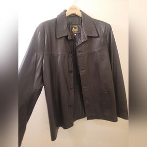 Vintage Vera Pelle La Pelle black leather jacket size 56